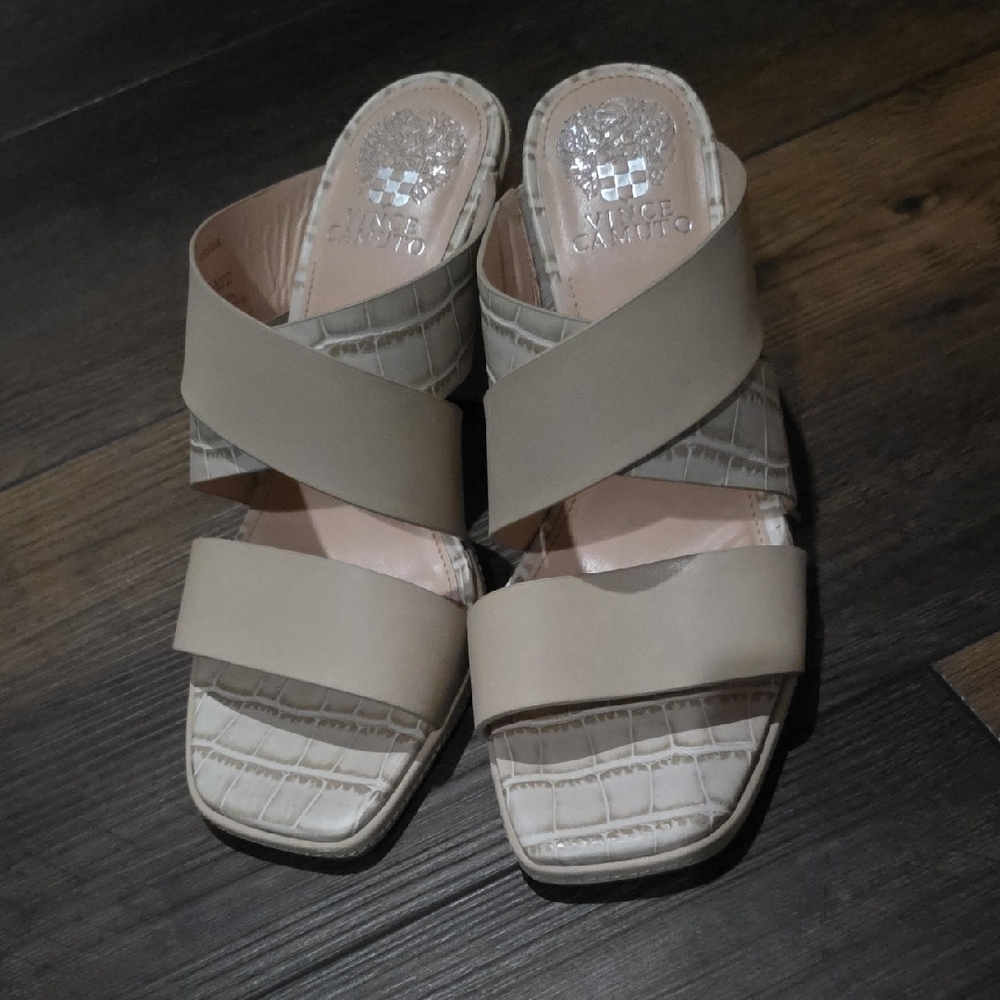 Vince Camuto Tan and Cream Women's Sandals